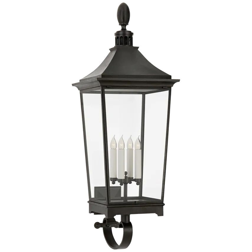 Baley Classic large Tall Bracketed Lantern Wall Sconce Outdoor