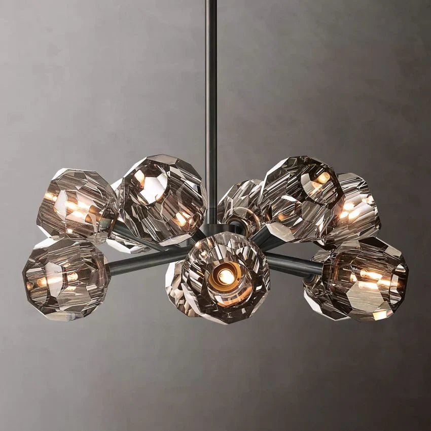 Crystal Ball Round Chandelier 24"