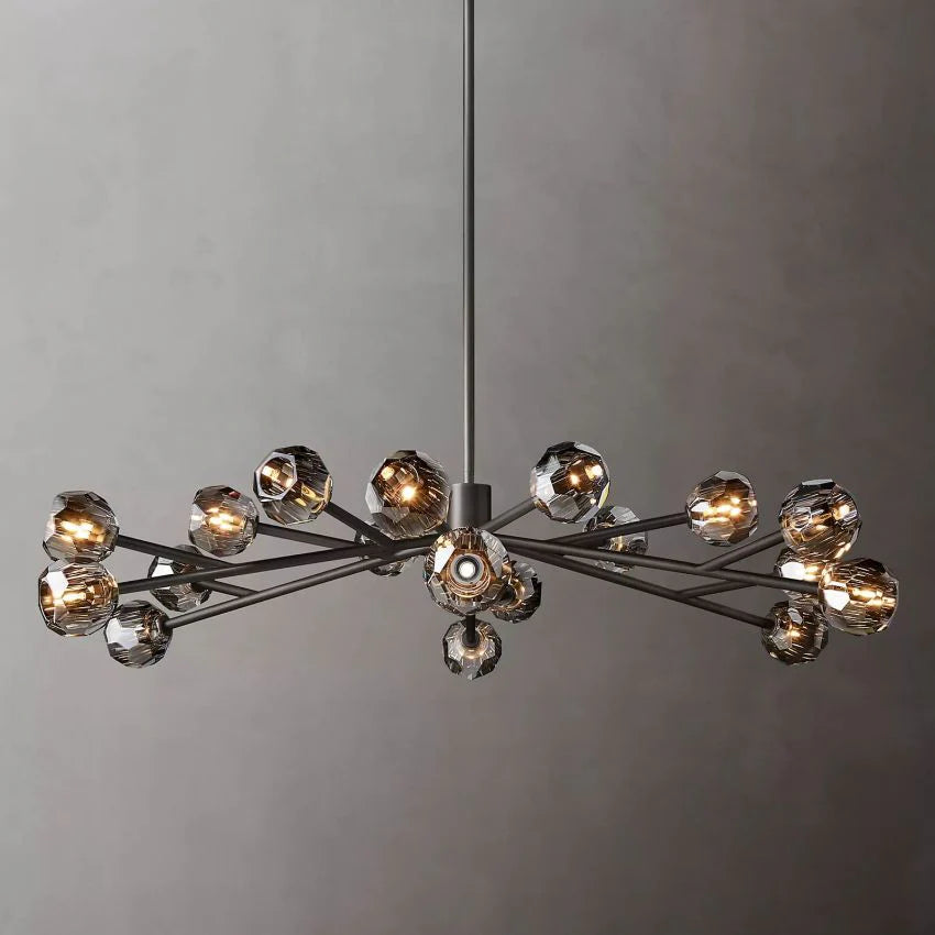 Crystal Ball Round Chandelier 60"
