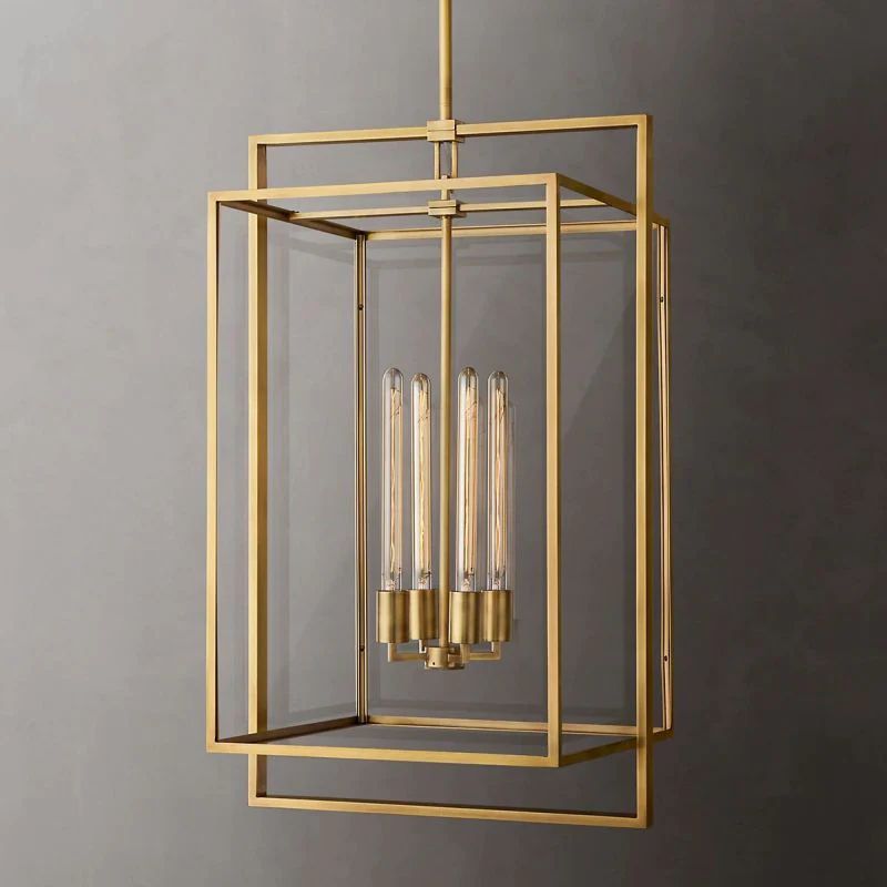 Beckmer Glass Lantern Modern Island Pendant