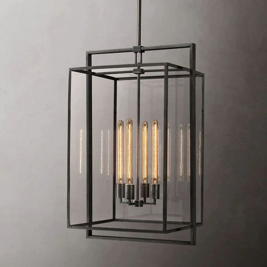 Beckmer Glass Lantern Modern Island Pendant