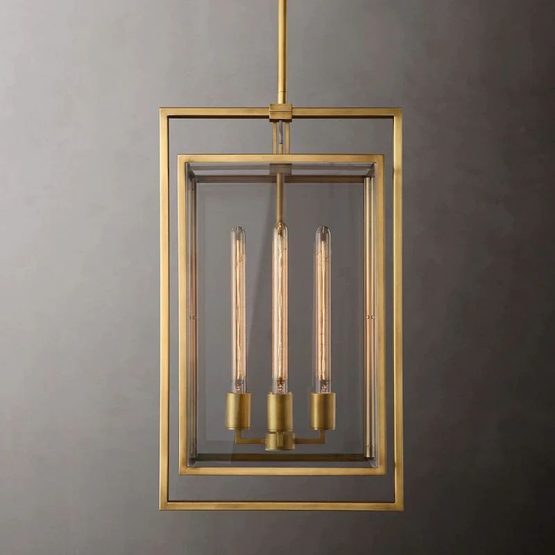 Beckmer Glass Lantern Modern Island Pendant