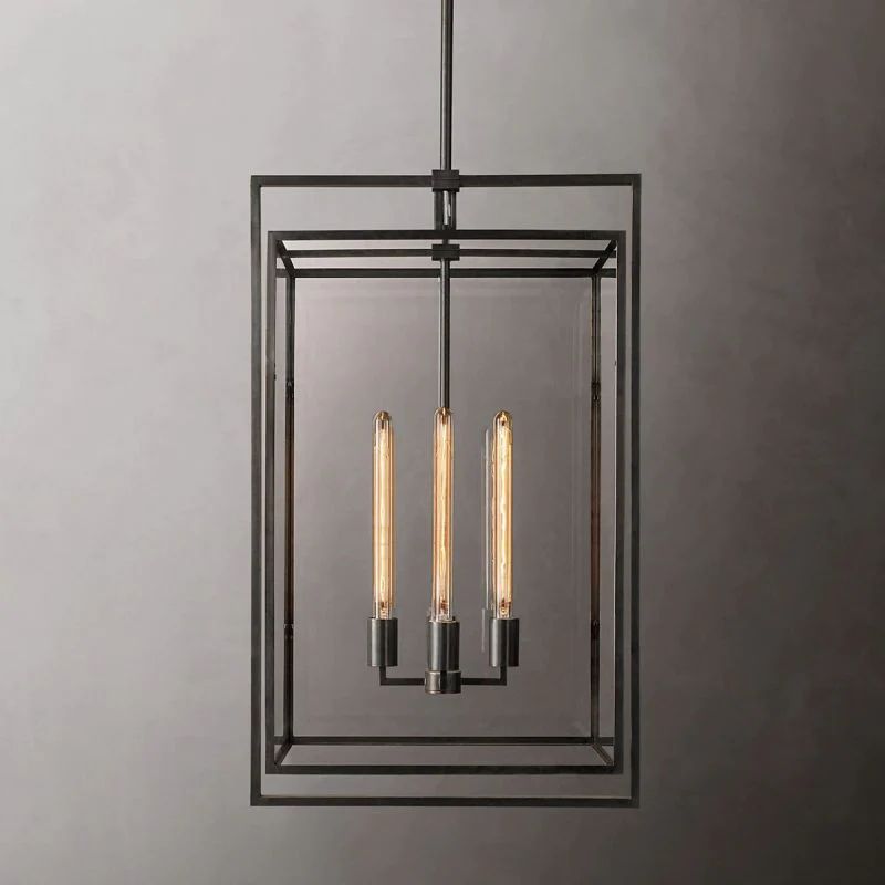 Beckmer Glass Lantern Modern Island Pendant