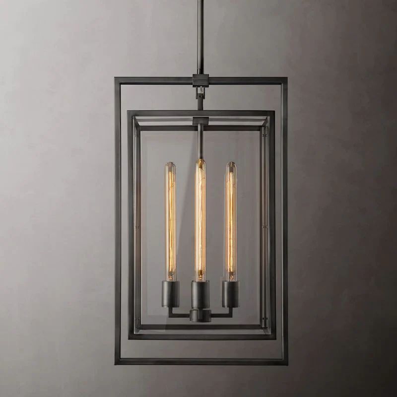 Beckmer Glass Lantern Modern Island Pendant