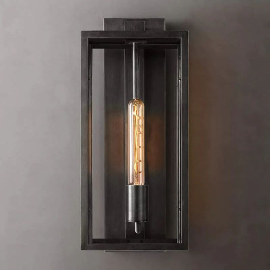 Beckmer Outdoor Square Lantern Wall Sconce 18"