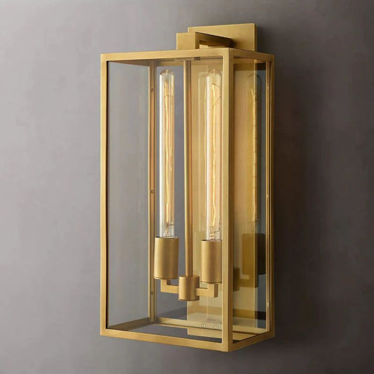 Beckmer Outdoor Square Lantern Wall Sconce 28"