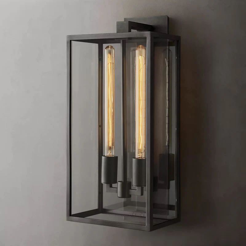 Beckmer Outdoor Square Lantern Wall Sconce 28"