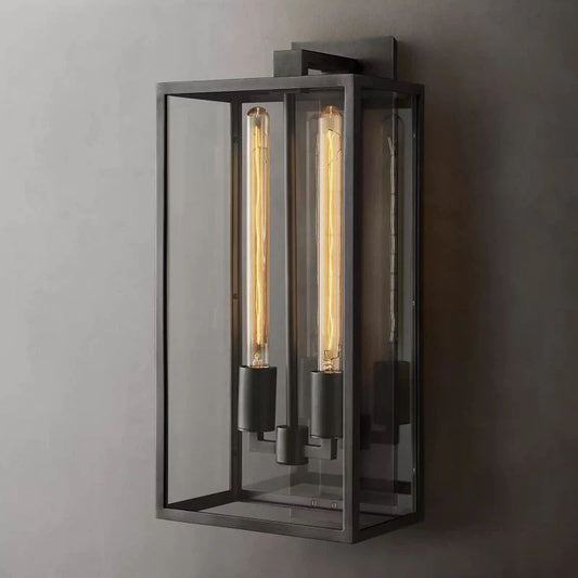 Beckmer Outdoor Square Lantern Wall Sconce 28"