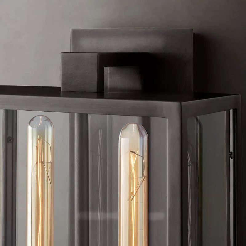 Beckmer Outdoor Square Lantern Wall Sconce 28"