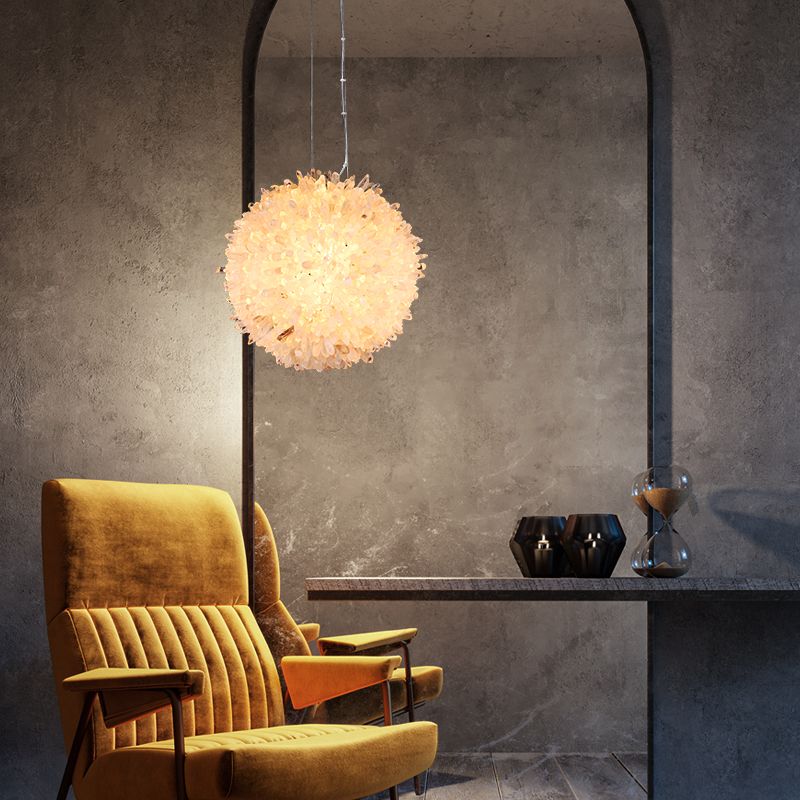 Besey Crystal Cluster Ball Pendant Light