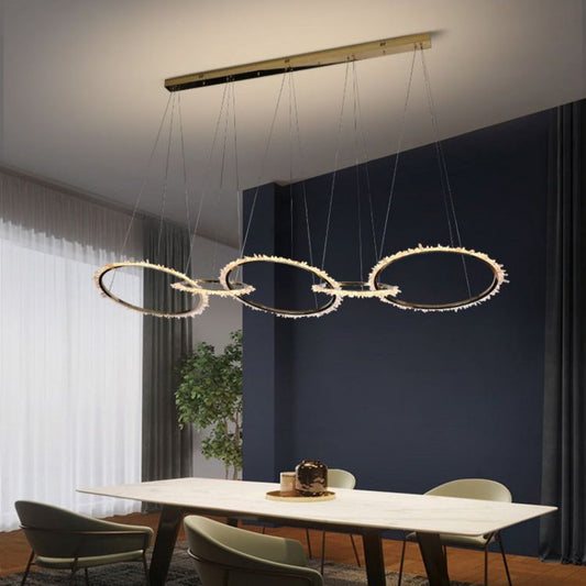 Besey Modern Crystal 5 Ring Chandelier