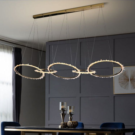 Besey Modern Crystal 5 Ring Chandelier