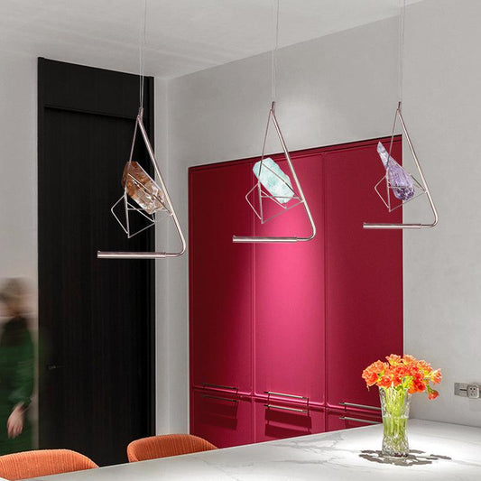 Besey Modern Rock Crystal Island Pendant, Bar Pendant