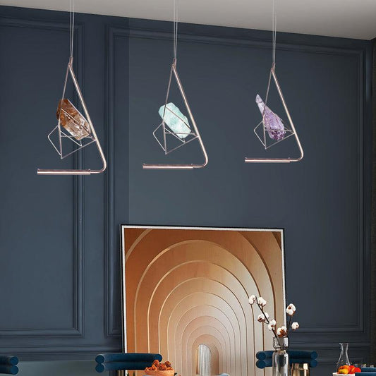 Besey Modern Rock Crystal Island Pendant, Bar Pendant