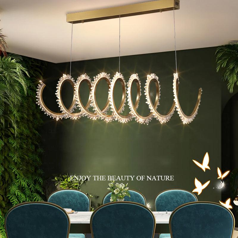 Besey Modern Spiral Crystal Chandelier