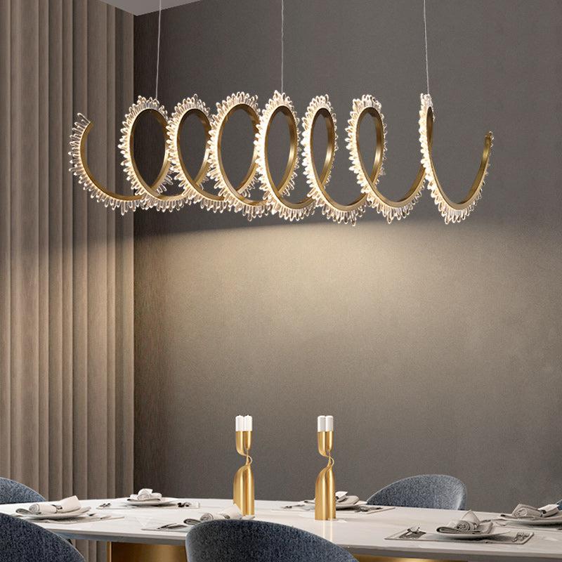 Besey Modern Spiral Crystal Chandelier