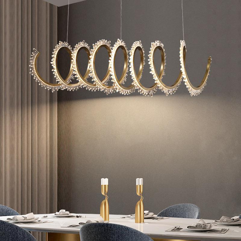 Besey Modern Spiral Crystal Chandelier