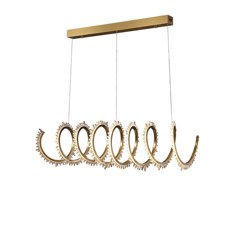 Besey Modern Spiral Crystal Chandelier