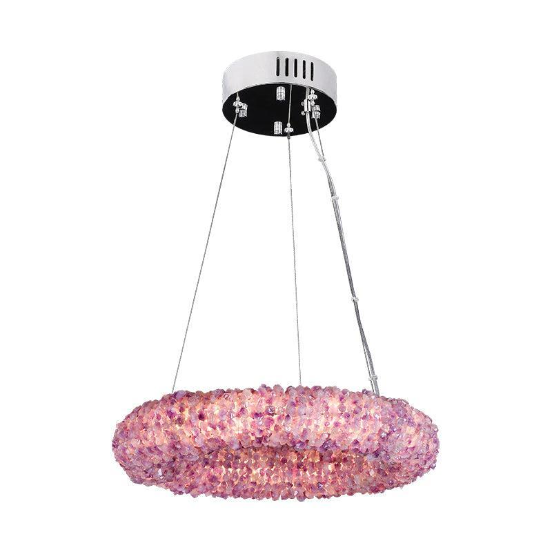 Besey Purple Crystal Round Luxury Chandelier