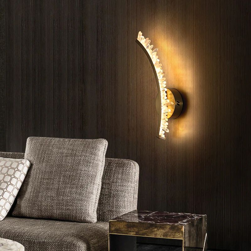 Besey Rock Crystal Bracket Wall Sconce