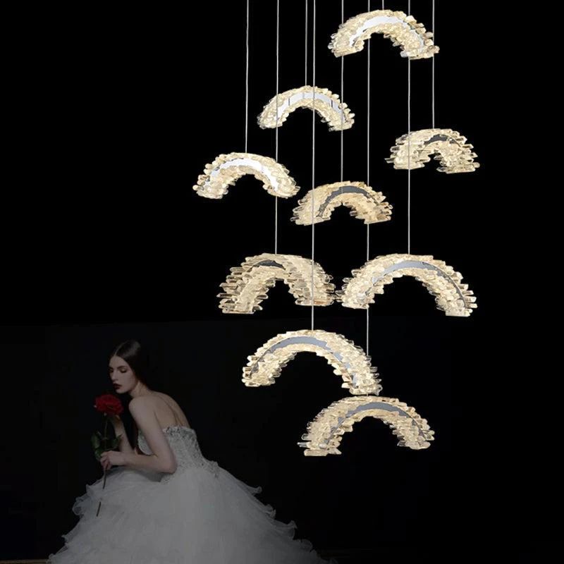 Besey Rock Crystal Crescent Chandelier