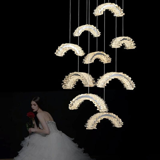 Besey Rock Crystal Crescent Chandelier