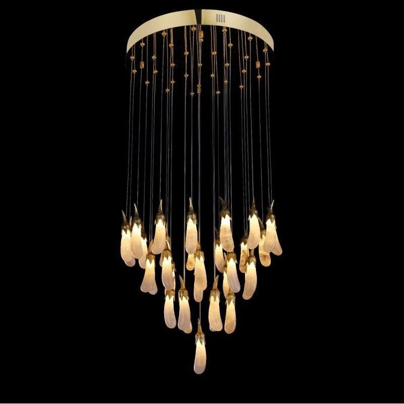 Besey Rock Crystal Eggplant Pendant Light