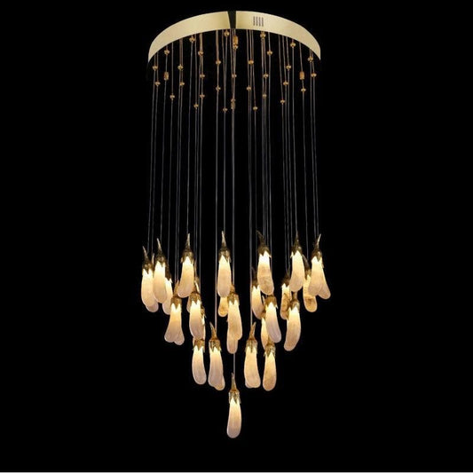 Besey Rock Crystal Eggplant Pendant Light