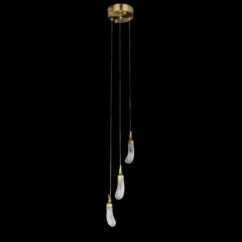Besey Rock Crystal Eggplant Pendant Light