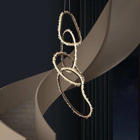 Besey Rock Crystal Irregular Round Chandelier