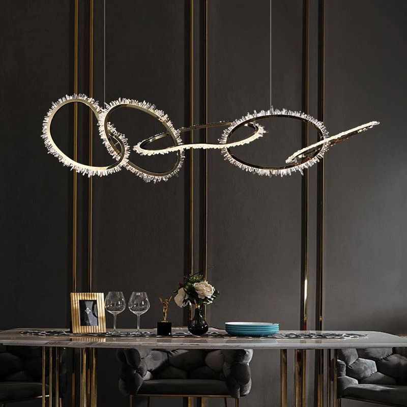 Besey Rock Crystal Irregular Round Chandelier