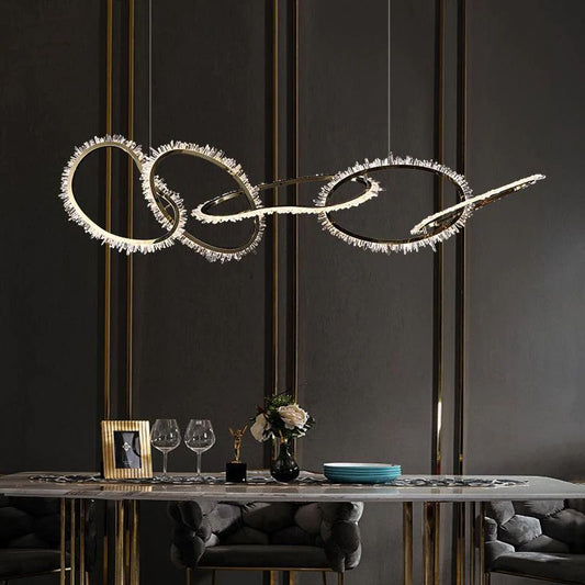 Besey Rock Crystal Irregular Round Chandelier