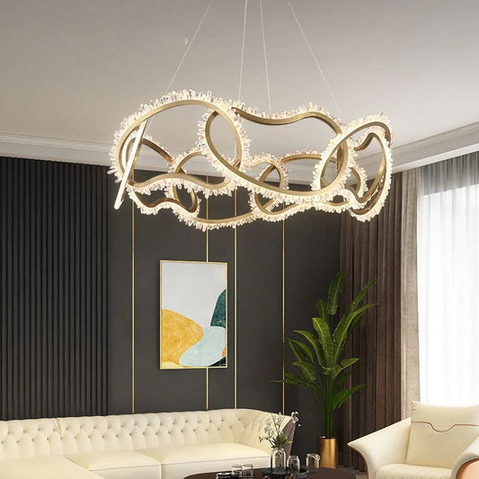 Besey Rock Crystal Multi Ring Chandelier