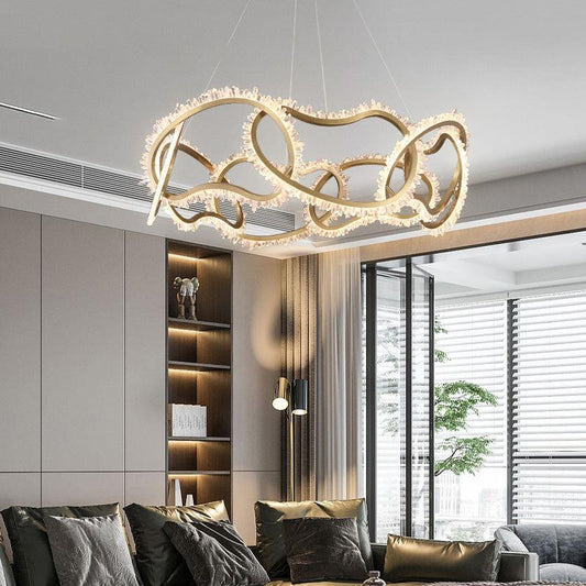 Besey Rock Crystal Multi Ring Chandelier