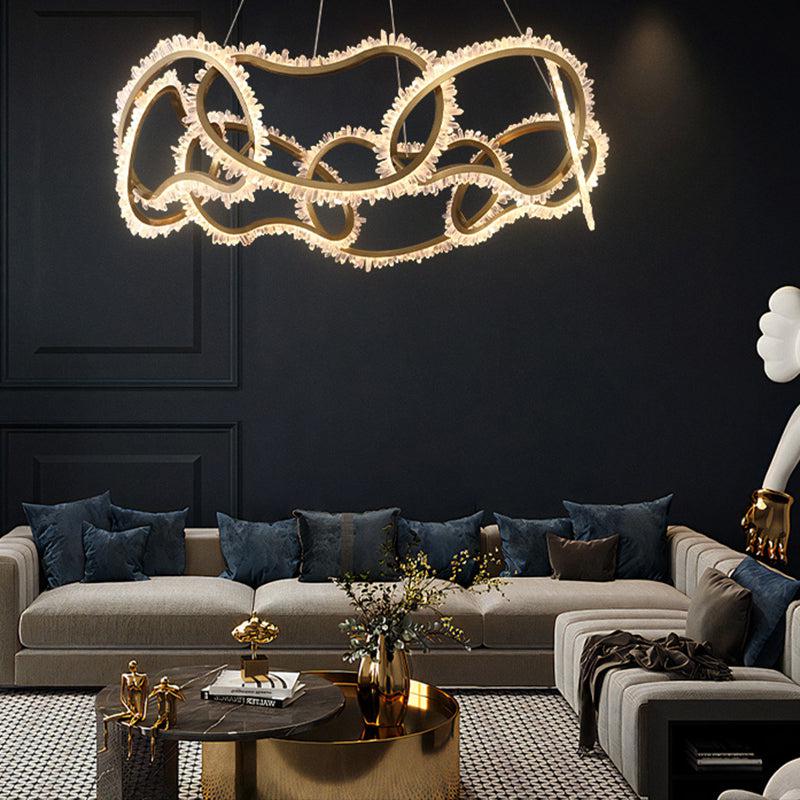 Besey Rock Crystal Multi Ring Chandelier