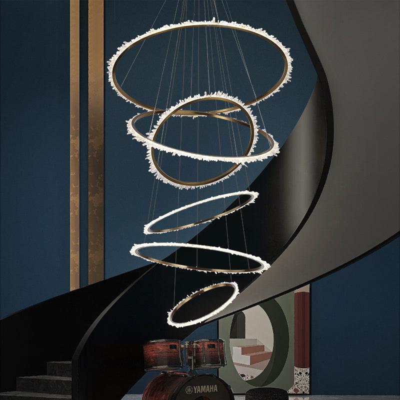 Besey Rock Crystal Multi Rings Chandelier