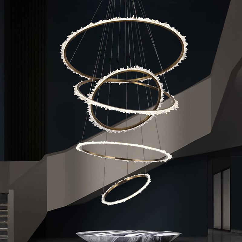Besey Rock Crystal Multi Rings Chandelier