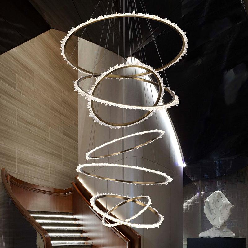 Besey Rock Crystal Multi Rings Chandelier