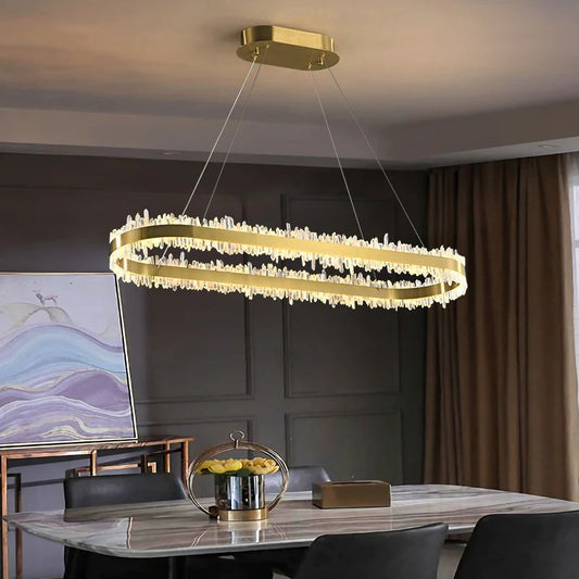 Besey Rock Crystal Oval Chandelier