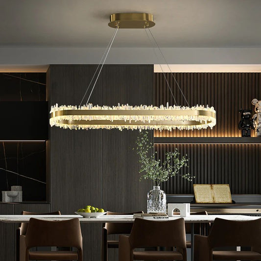 Besey Rock Crystal Oval Chandelier