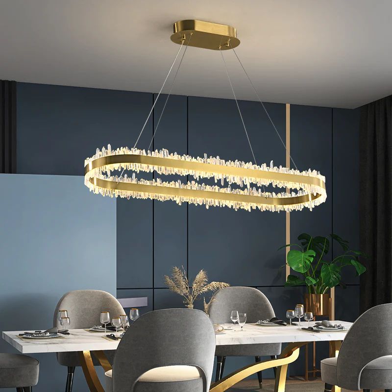 Besey Rock Crystal Oval Chandelier