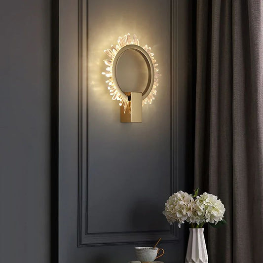 Besey Rock Crystal Ring Wall Sconce