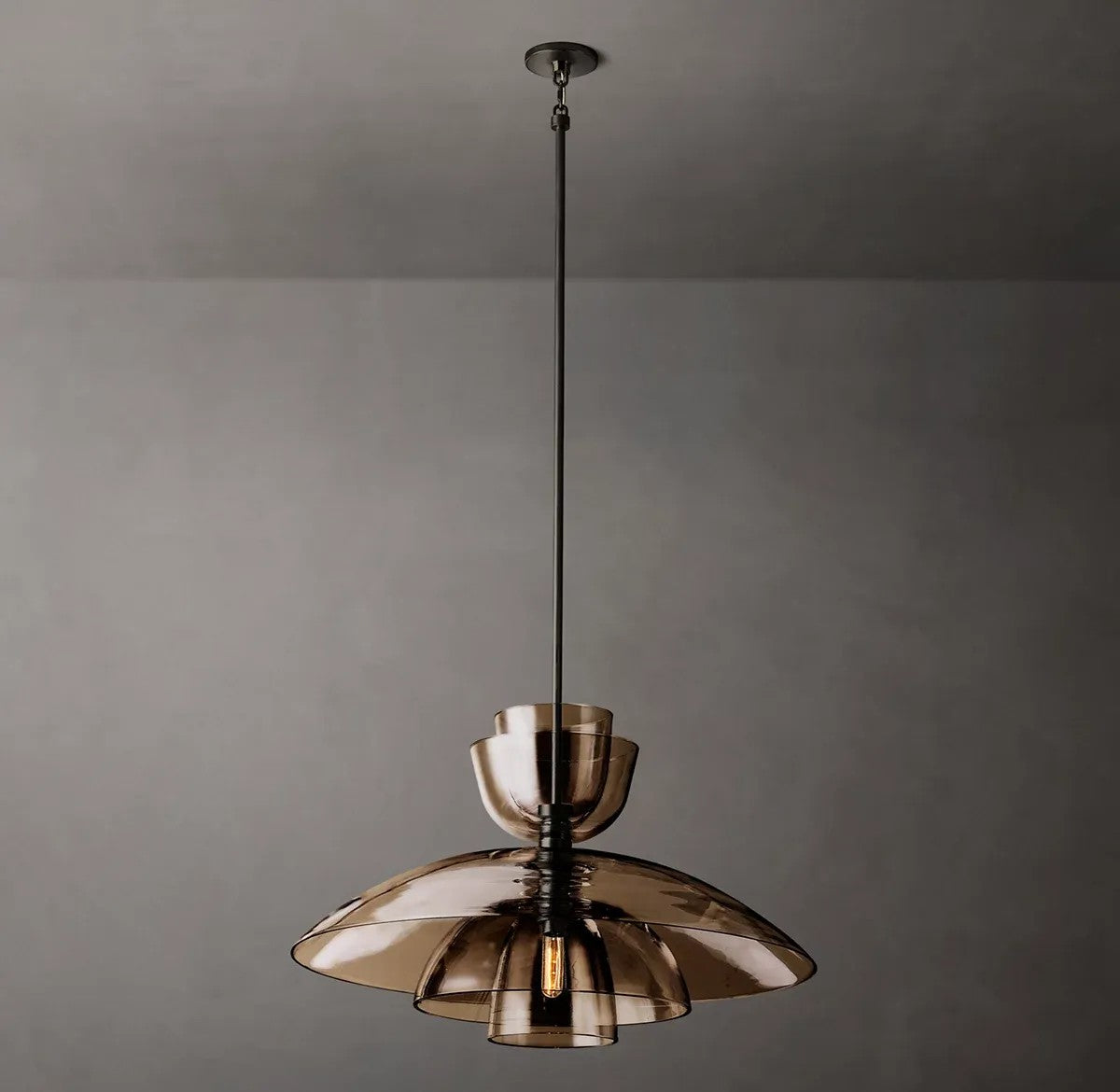 Blor Amber Glass Cloche Grand Pendant