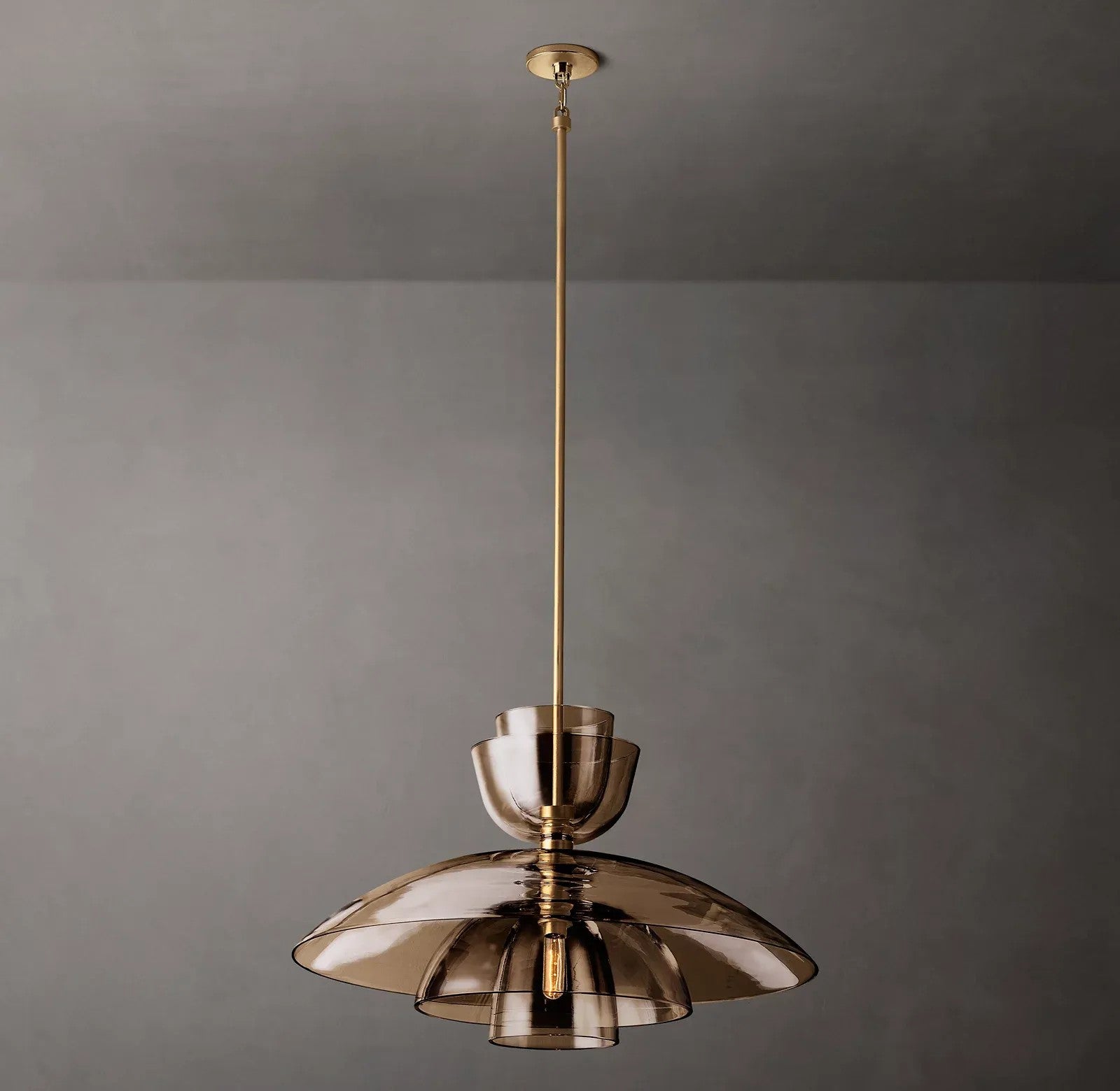 Blor Amber Glass Cloche Grand Pendant