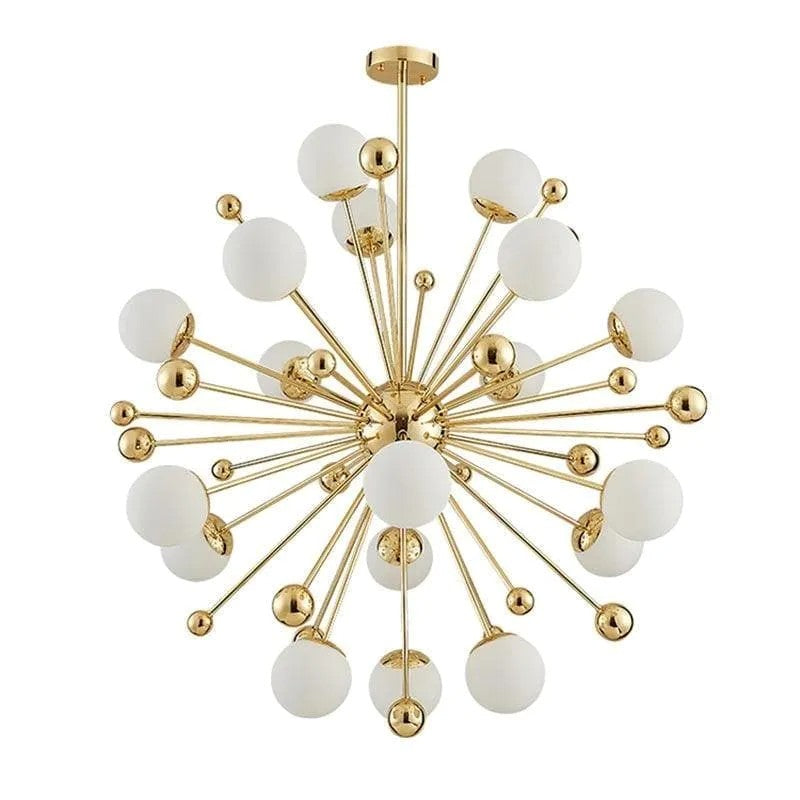 CAMELA GOLD AND WHITE CHANDELIER D 40"