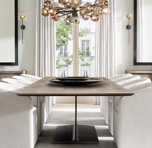 Crystal Ball Oval Chandelier 72"