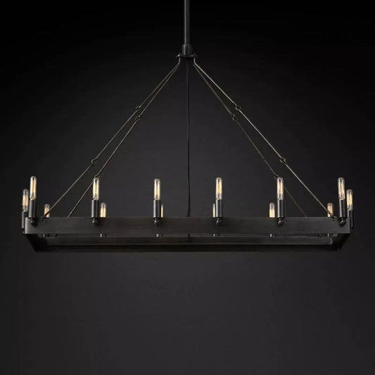 Caminoy Vintage Filament Rectangular Chandelier