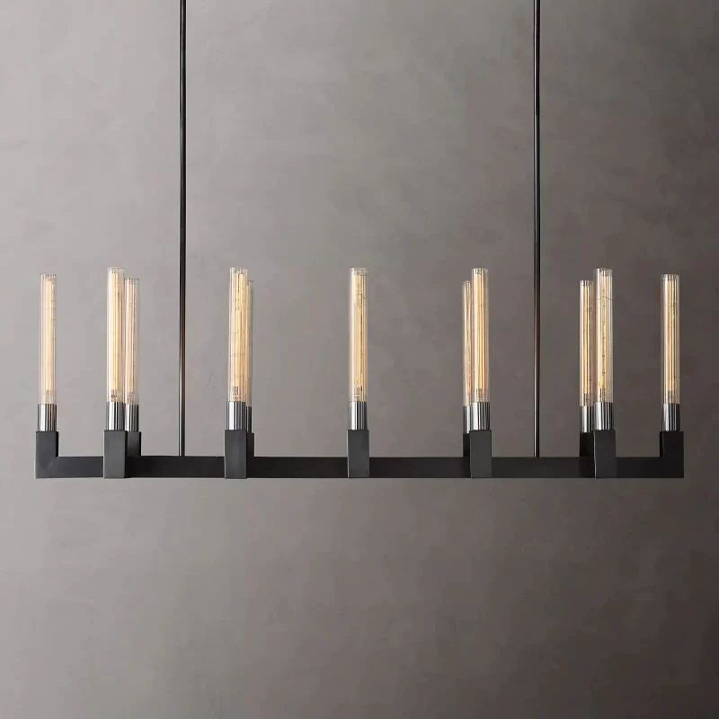 Cannely Glass Linear Chandelier 55"