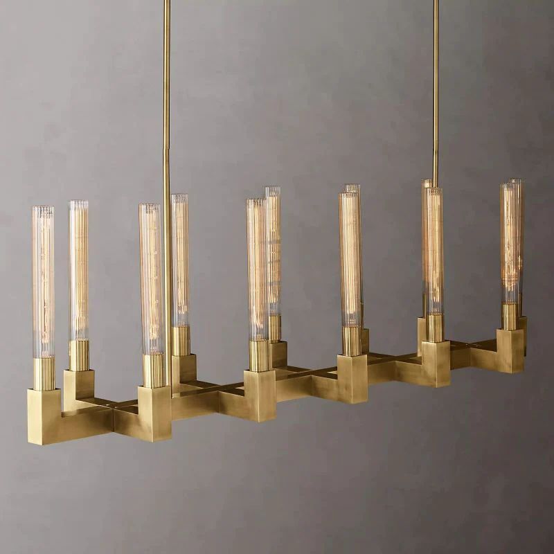 Cannely Glass Linear Chandelier 55"
