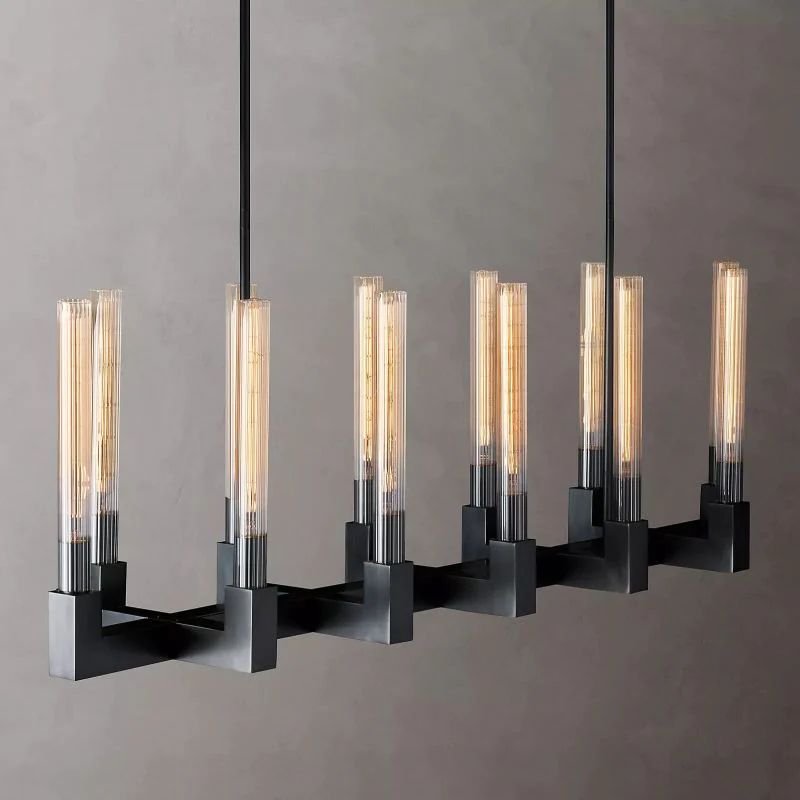 Cannely Glass Linear Chandelier 55"